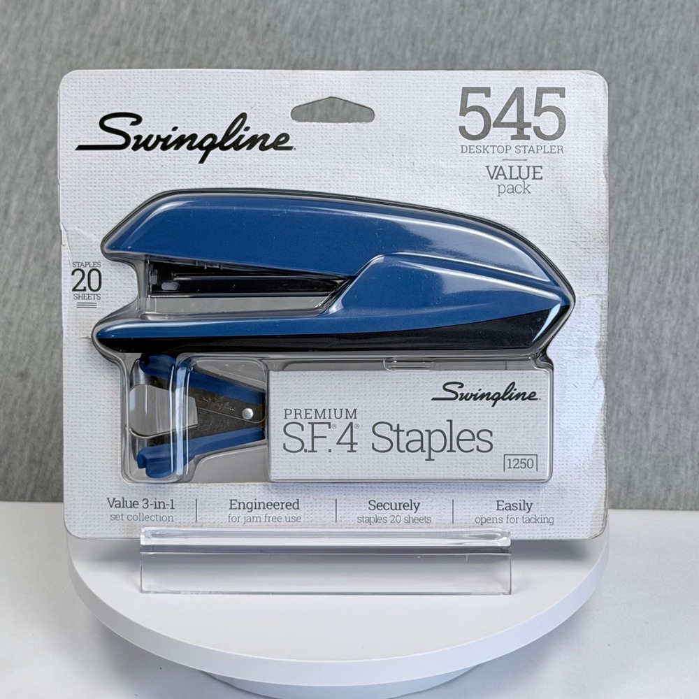 Swingline 545 Desktop Stapler Value Pack Blue Blk SF.4 Staples Remover S7054504